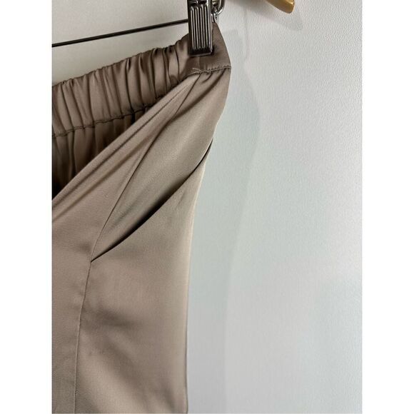Taupe satin cargo joggers - Picture 11 of 12